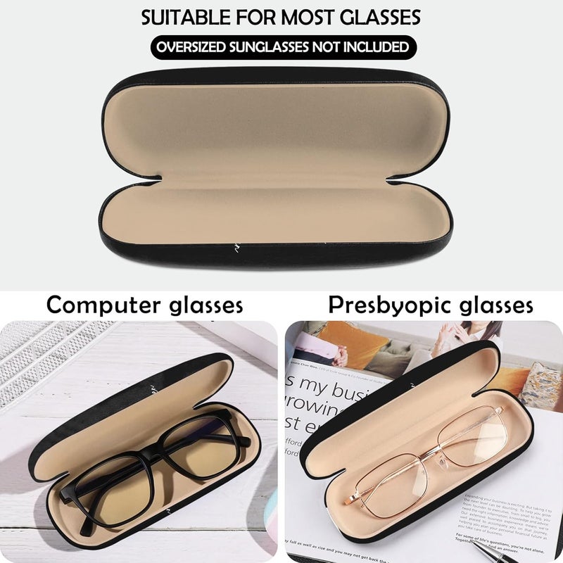 Cabreche Glasses Case Hard Shell Eyeglass Portable Glasses Eyeglasses Holder Box with Cleaning Cloth Women Girls Men Cute - Image 3